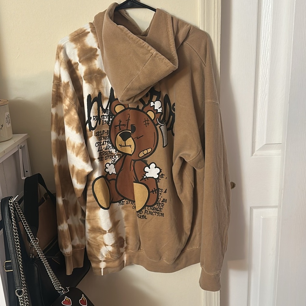 Brown Tie-Dye Men's Hoodie